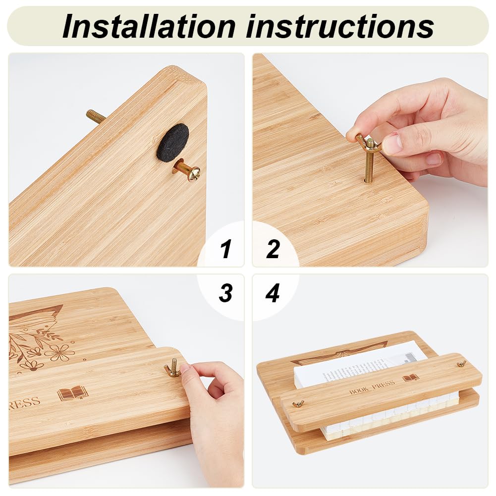 OLYCRAFT 1 set/6 pezzi Kit di Strumenti per Rilegatura Kit di Presse per Rilegatura In Legno Kit di Strumenti per Rilegatura Fatti A Mano Kit di Rilegatura con Dado In Legno per Carta Fai