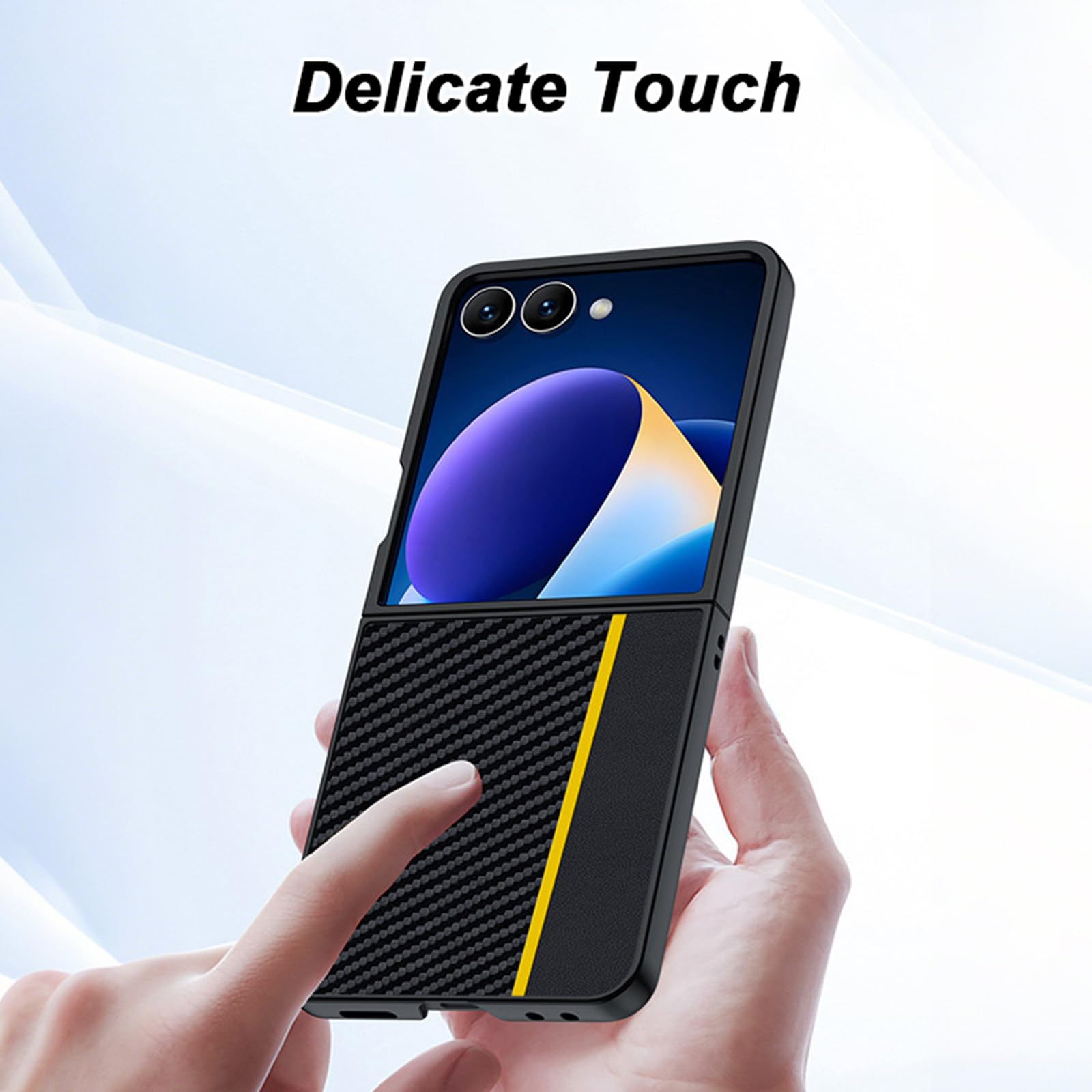 Cienkie etui do Samsung Galaxy Z Flip 8, wzór skóry z włókna węglowego