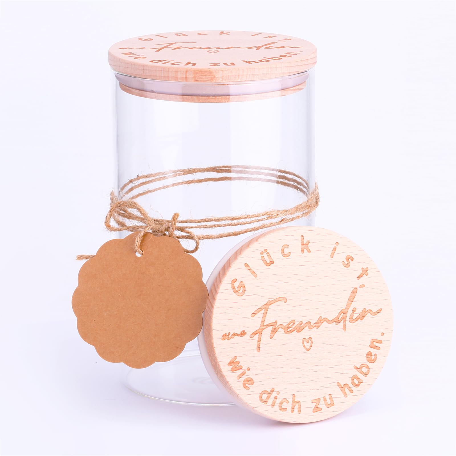FreiSterne Abschiedsgeschenk Kollegen – Vorratsglas mit Holzdeckel, Abschied Rente Weihnachten Dankeschön Geschenke für Erzieherin, Kollegen, Hebamme, Erzieher, Lehrer, Geschenk Kita Kindergarten