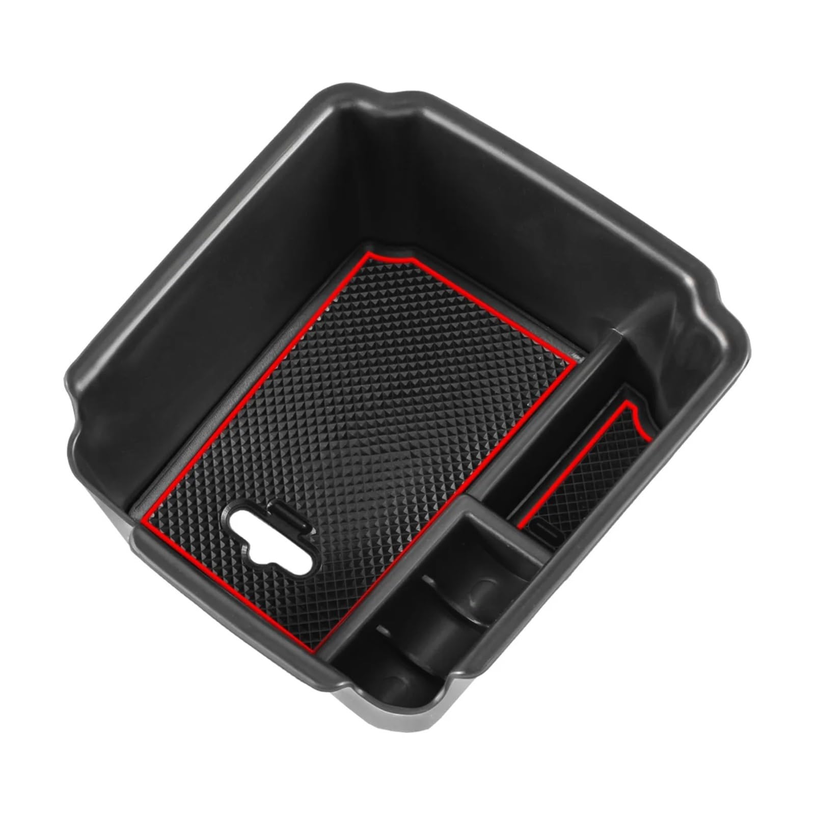 DZWDY car Interior Compatible With For Tiguan 2018 2019 2020 2021 2022 2023 2024 For Taos 2022 2013 2024 Armrest Secondary Storage Box Center Console Organizer(Red)