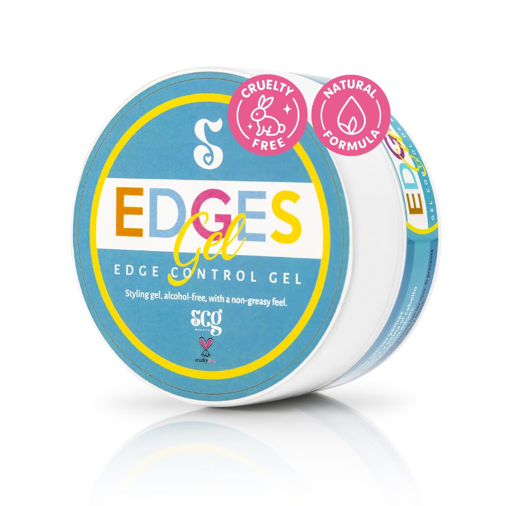 Edge Control Gel | Strong Hold, No Flakes, No White Residue | Non-Greasy | For 4C, Curly & Natural Hair | Baby Hairs & Slick Back Styles | Coconut & Castor Oil