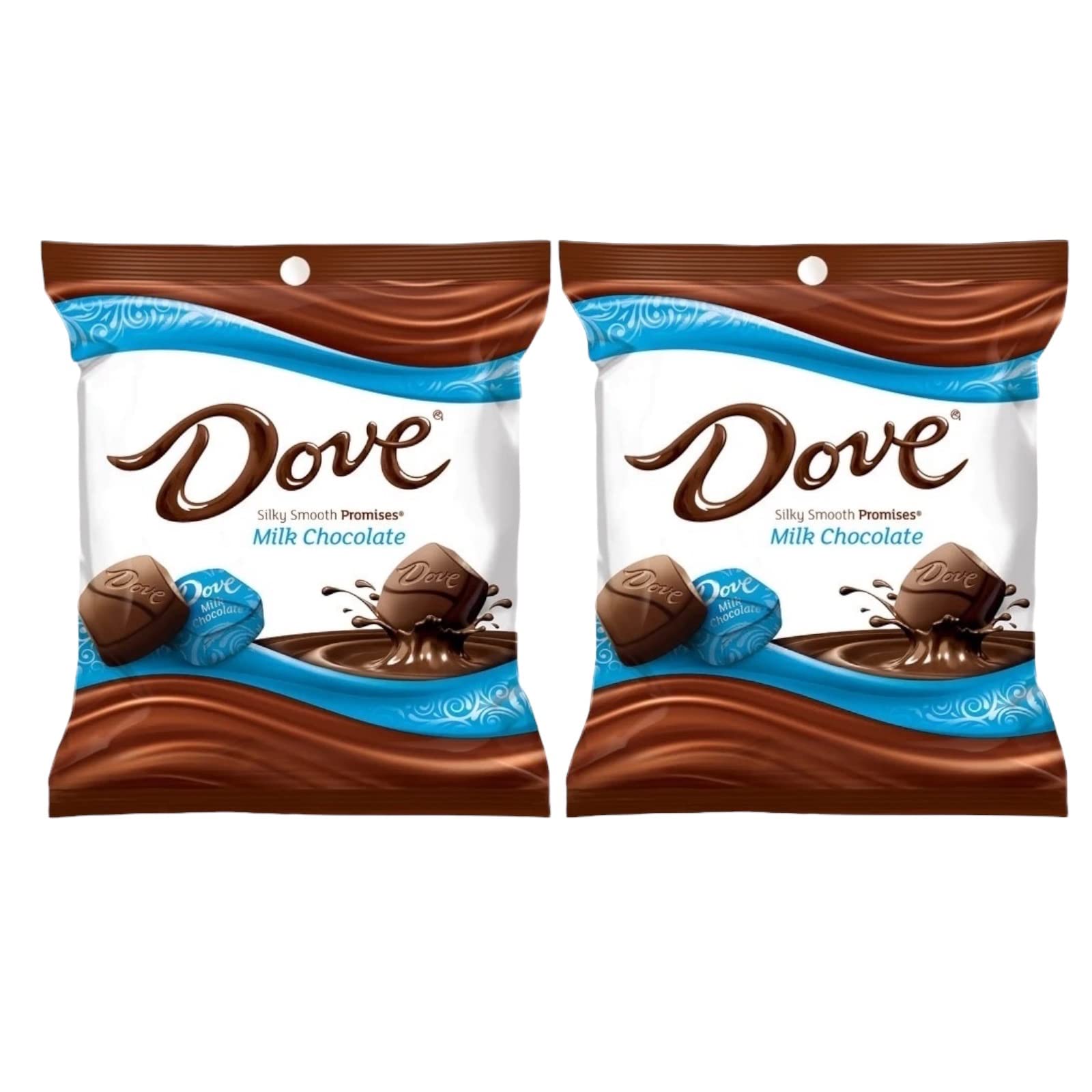 (2 Pack) Dove Promises Mini Milk Chocolate Candy Peg Bag 2.26 oz