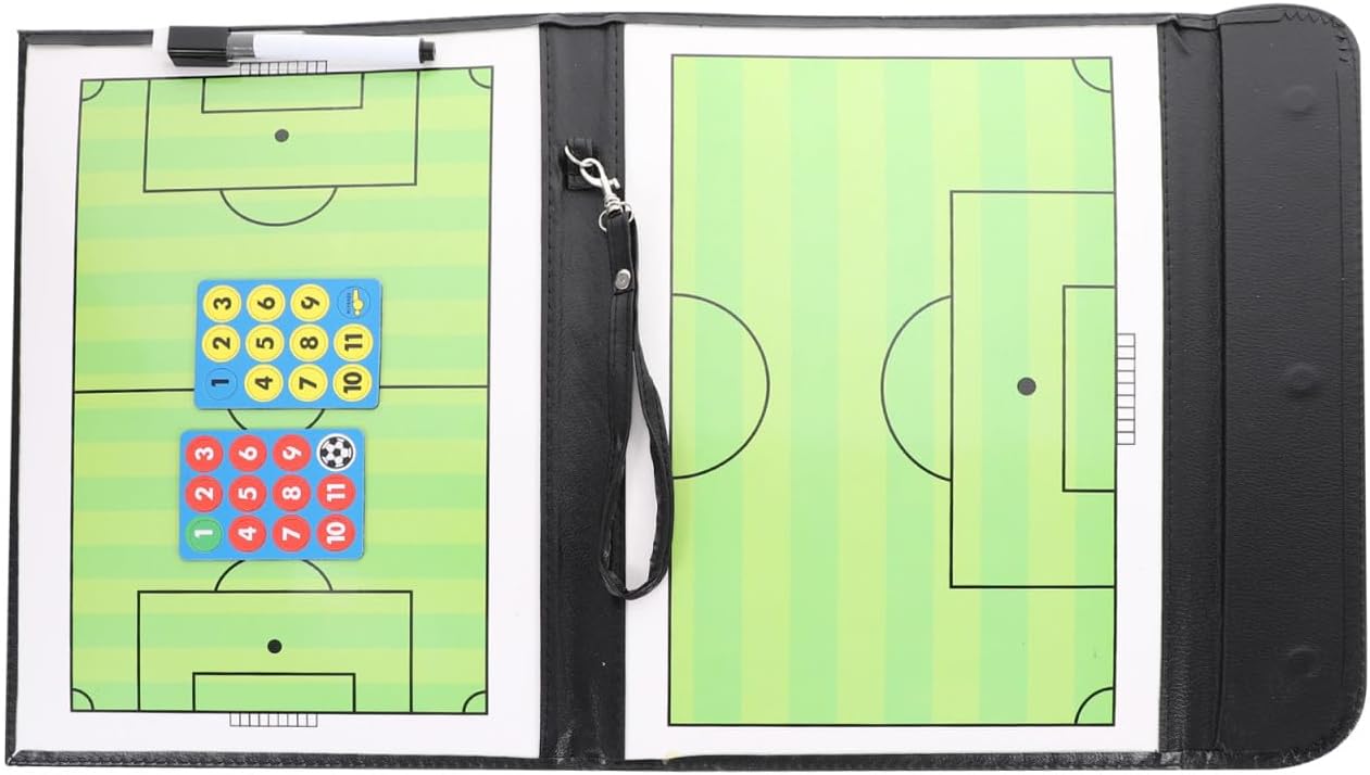 Homoyoyo Foldable Football Basketball Training Tactical Board, Dry Erase Coaching Clipboard with Marker for Soccer Strategy and Sports Training Use