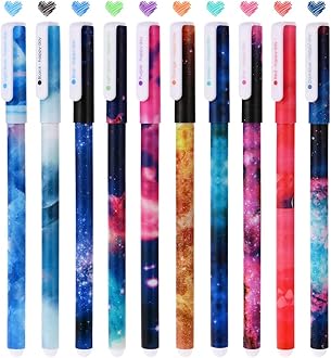 OFFCUP Cute Colour Pens, 10pcs Starry Sky Gel Ink Pen, 0.38mm Roller Ball Pen...