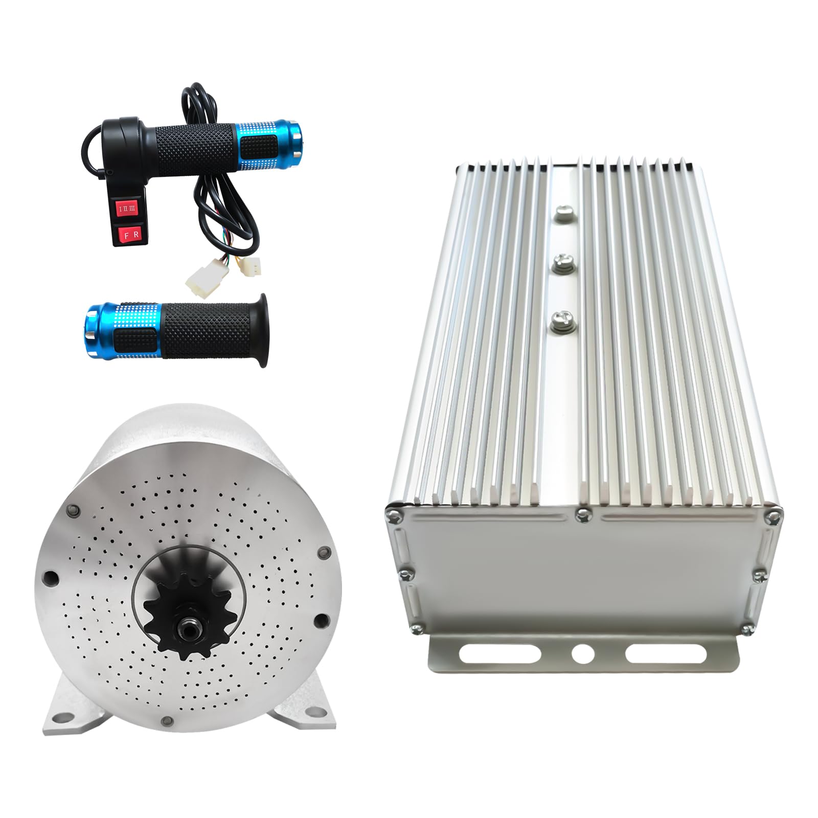 72V 3000W BLDC Brushless Motor Kit, 4900RPM Electric Brushless DC Motor w/3 Speeds Controller for Electric Scooter E-Bike Engine Motorcycle Go Kart DIY Part Conversion Kit