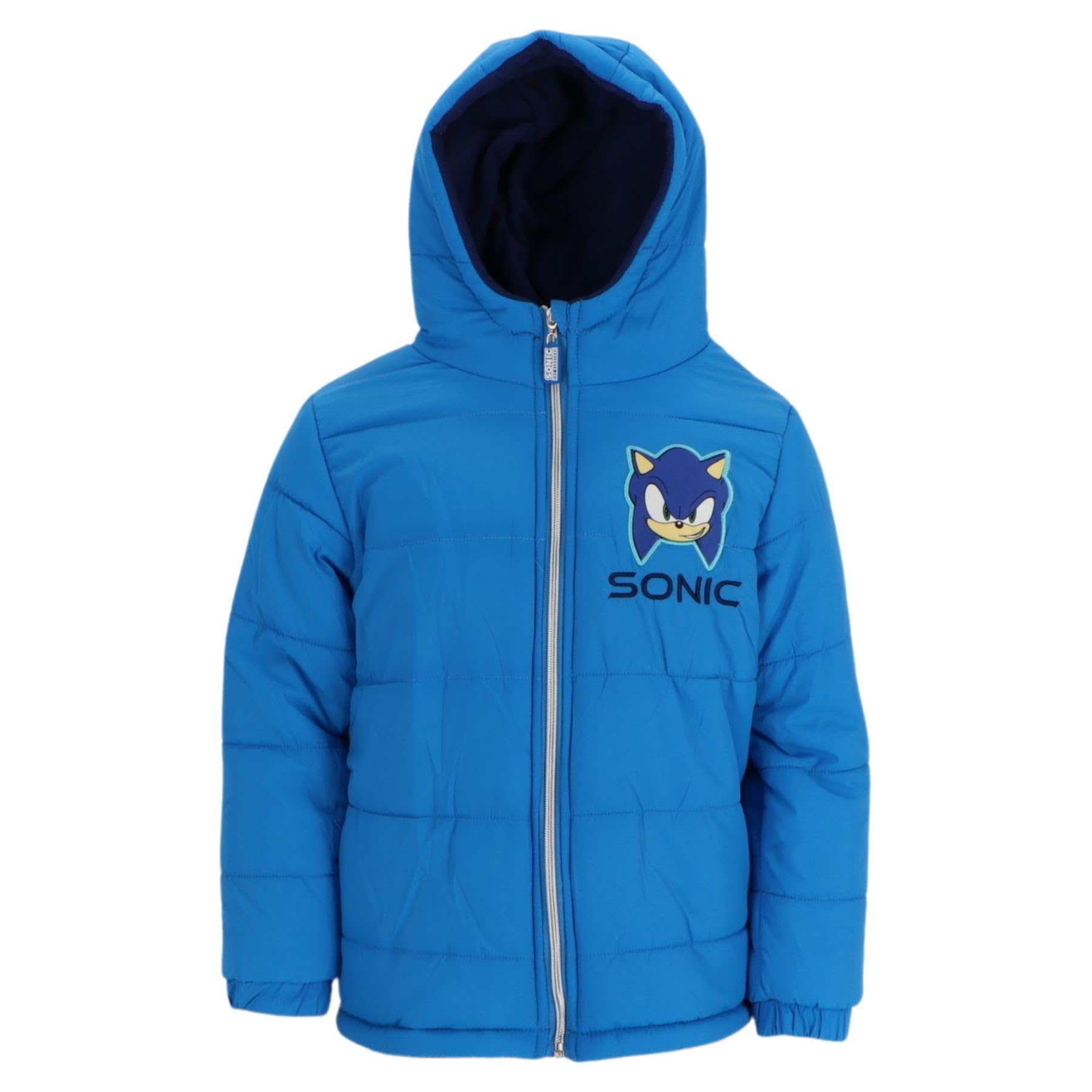 Sonic The Hedgehog Giubbotto Bambino Invernale Blu – Giacca Imbottita con Cappuccio e Zip – Caldo, Leggero e Confortevole – Licenza Ufficiale – Idea Regalo – Taglie 3-8 Anni