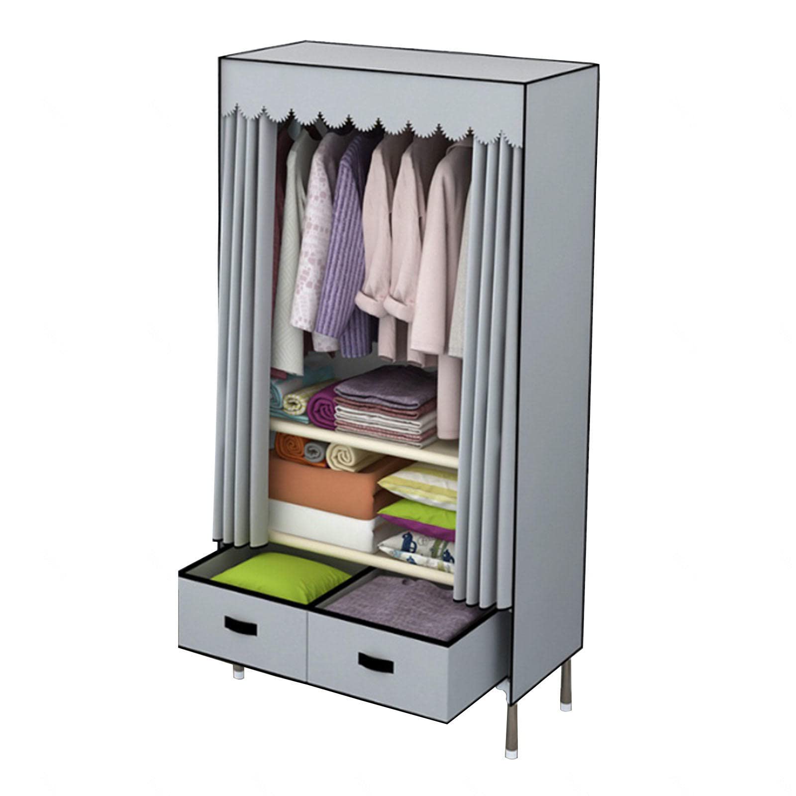 Organisateur de rangement pour placard à vêtements avec rail de suspension robuste rose