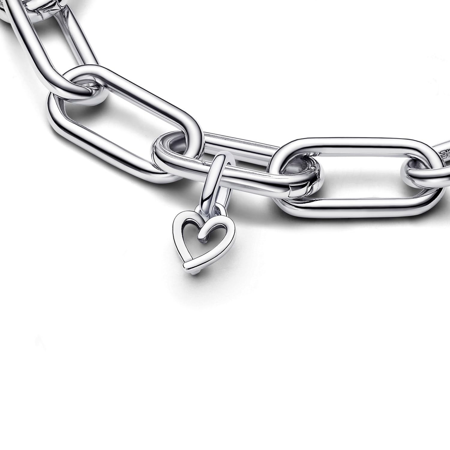 PANDORA Conjunto de joyería para mujer: Collar de plata con colgante de corazón manos libres Lote 68325 45 cm