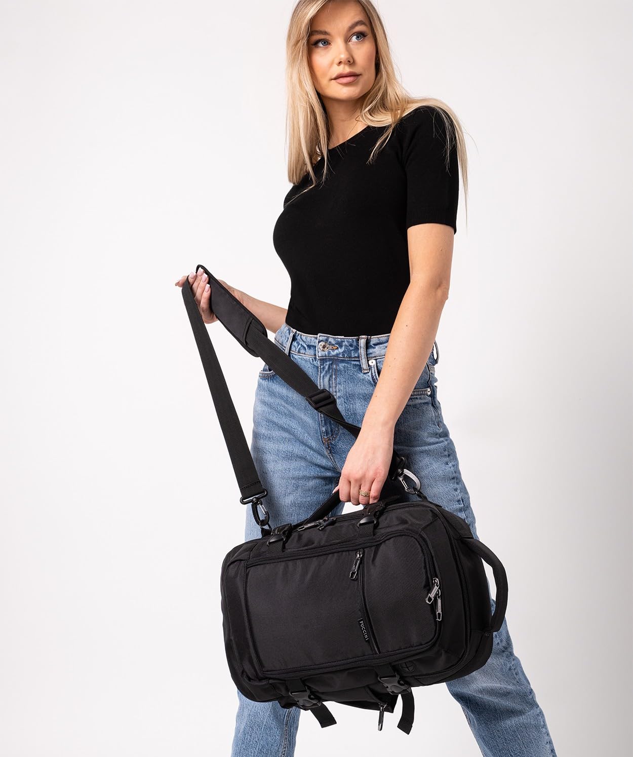 PUCCINI Easy Pack plecak wielofunkcyjny, czarny, 40x20x25 cm (18 l), 40x20x25 cm (18 L)