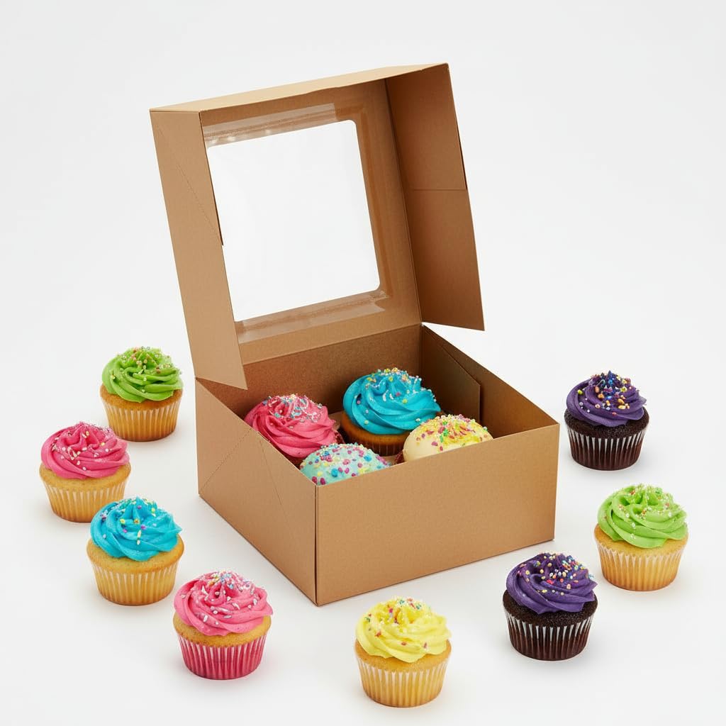 Cupcake Boxes - Pack of 25 Window Boxes -1