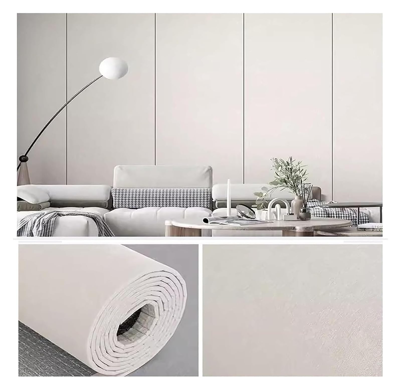 Cvhfhjtg Wit Self Adhesive Wallpaper, Peel And Stick Backsplash Self -Adhesive Wall Panels, Thickened Panel Removable Wallpaper(Wit)