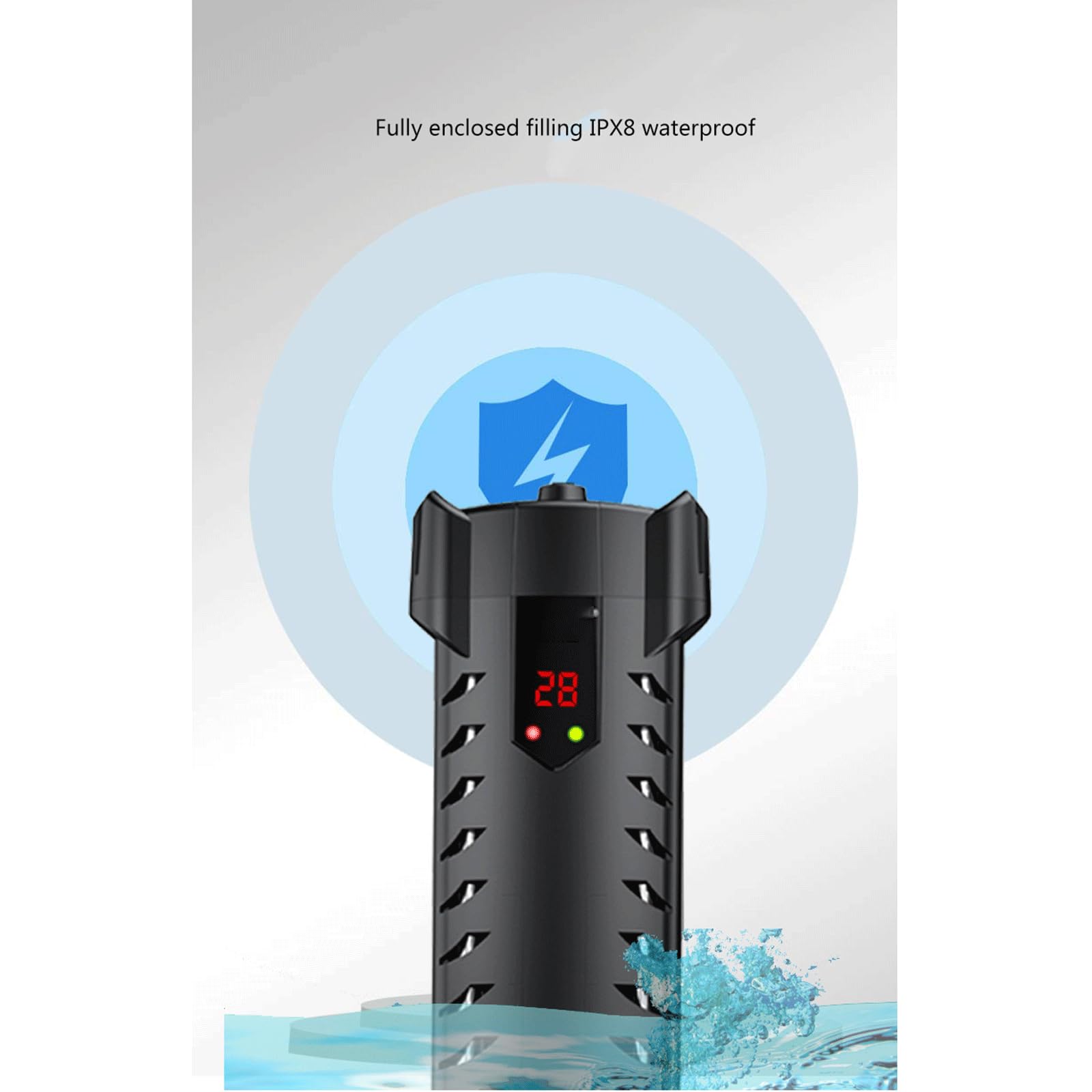 Asta riscaldante per Acquario con Controller di Controllo della Temperatura Esterno Spegnimento Automatico Adatto per riscaldatore per acquari da 300 Litri, 500 W (50 W)