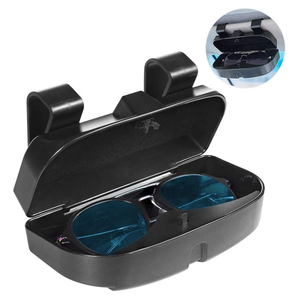 KARDECK Black Multi-Function Big Face Sunglasses Frame Car Glasses Case Sun Visor Clip Holder Eyeglasses Glasses Case Storage Box Accessories (KRD-SNGLFRM4)