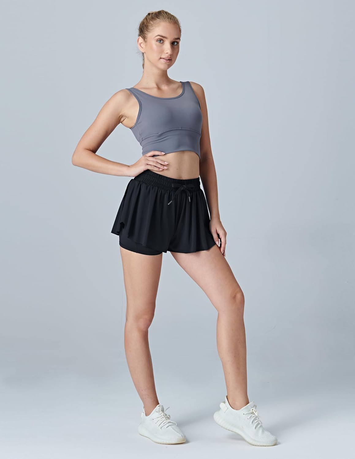 3 Pack Women’s Flowy Athletic Shorts – 2-in-1 Butterfly Running Shorts with Built-in Spandex Liner, Casual Workout Gym - Image 3