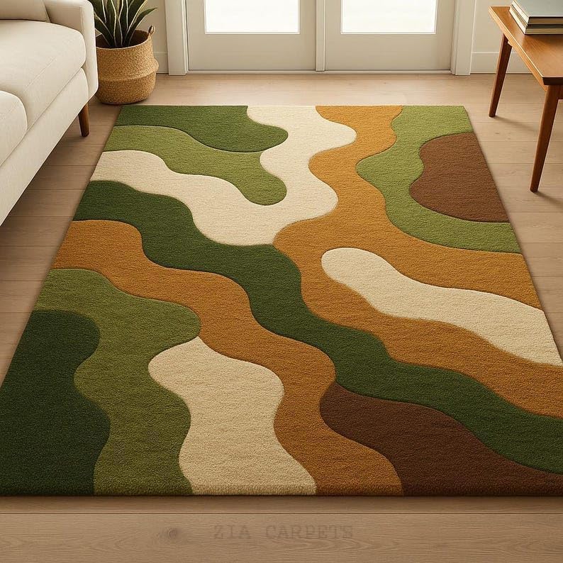 Image of zia carpets Hand Tufted Woollen Modern Collection Bedroom & Living Room Carpet Size 10 X 12 Feet