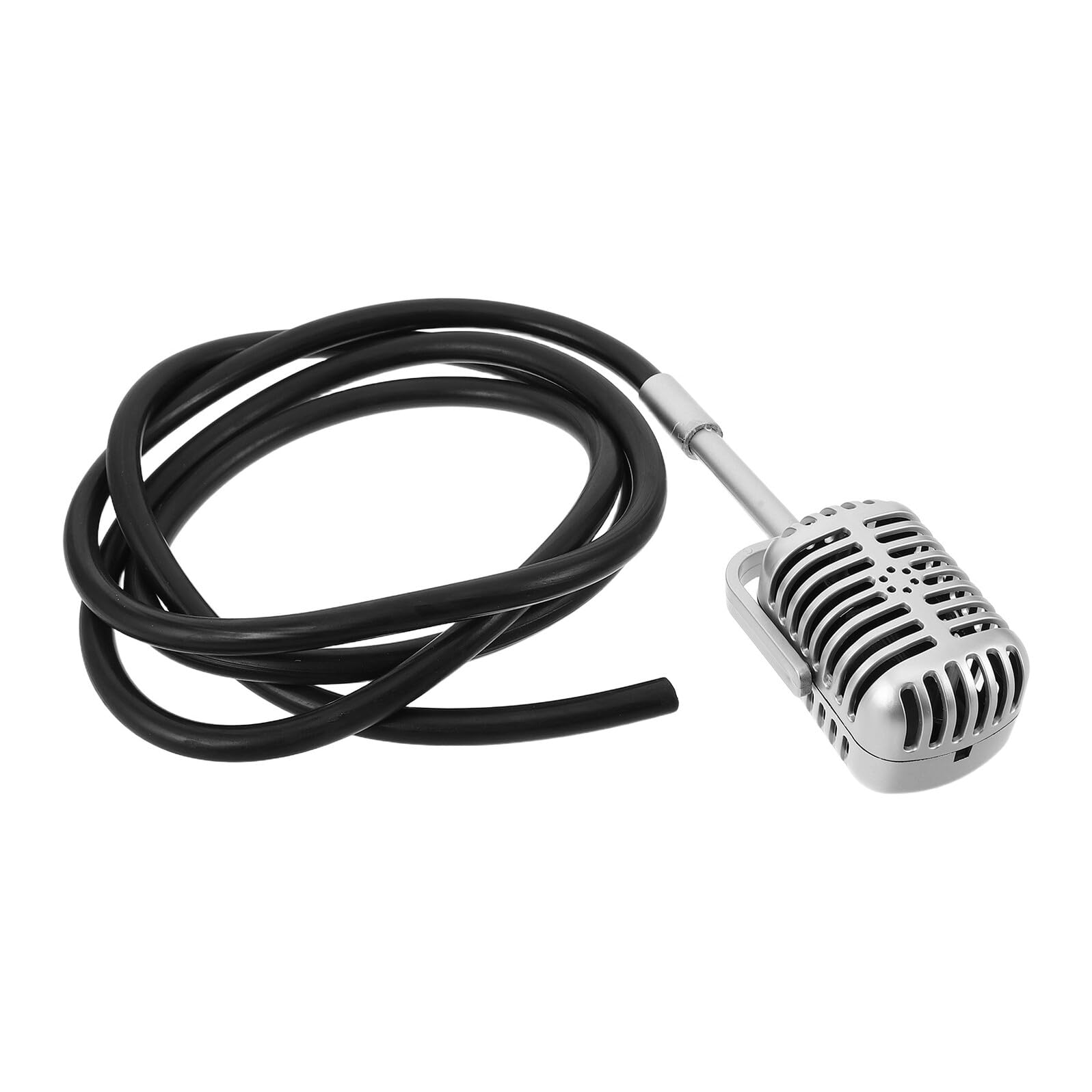 Microphone rétro suspendu argenté en plastique pour éviter l'encombrement des décors de fête