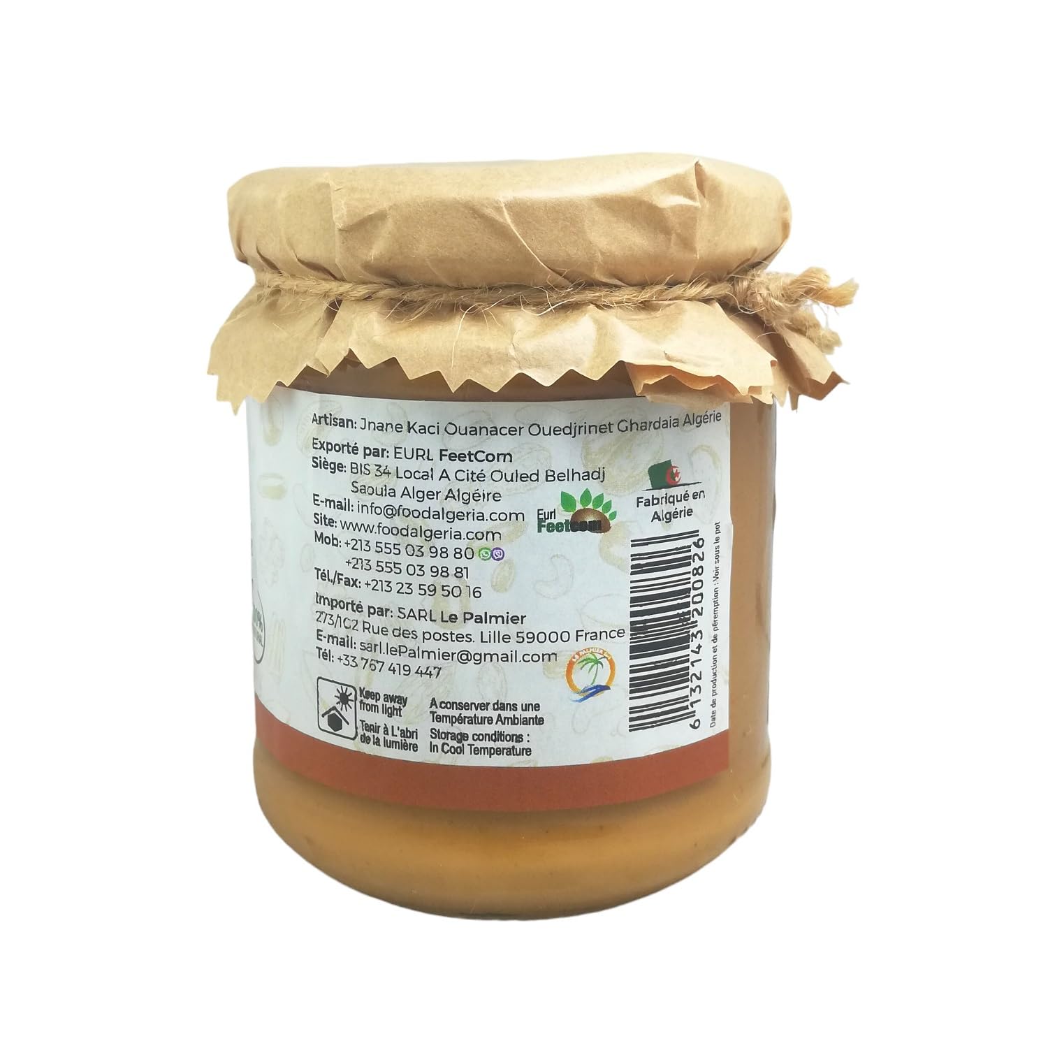 Beurre d'Amande Algérien - 100% Naturel, Sans Additifs - Pot de 200g