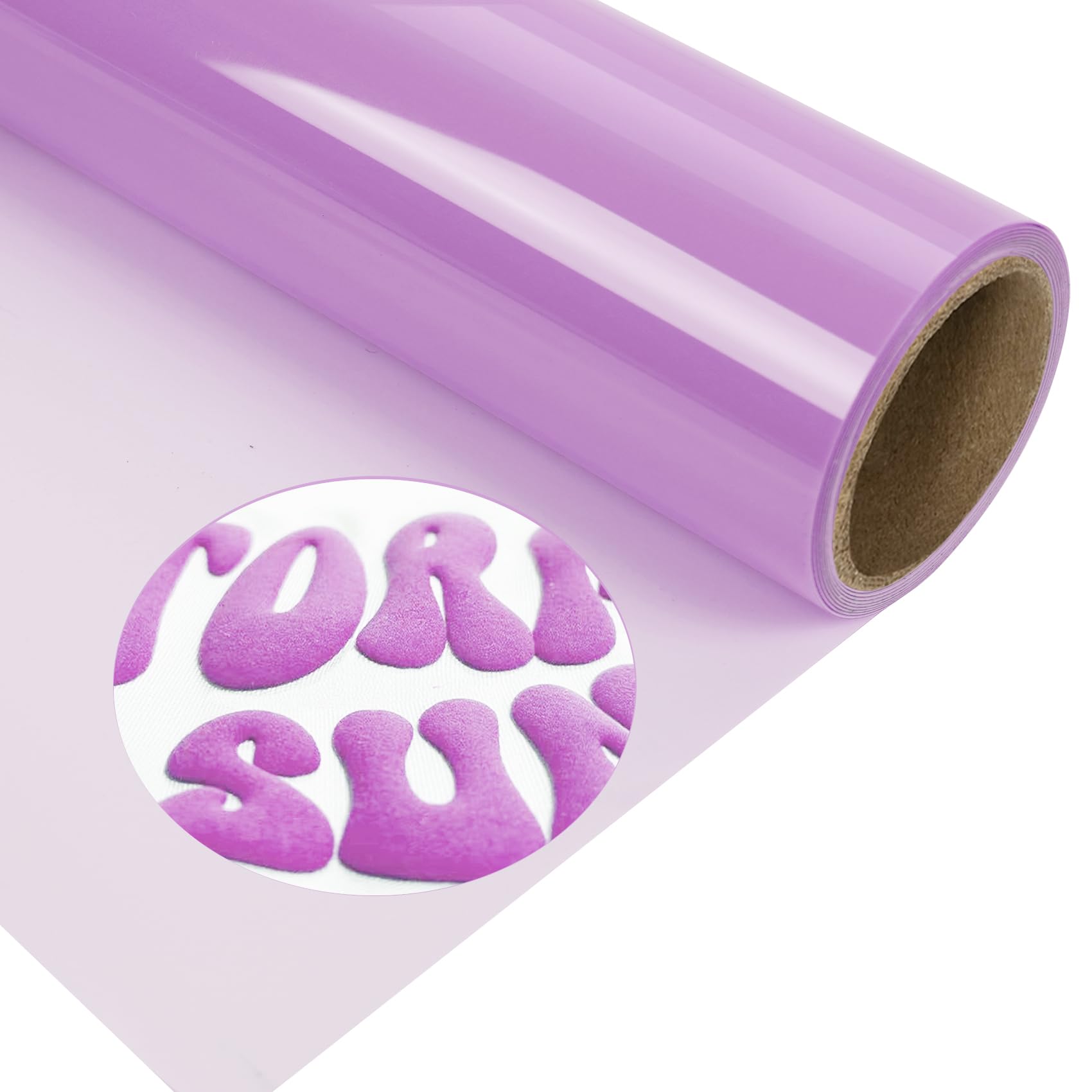 Fuchsia Puff Vinyl Heat Transfer Iron on Vinyl 12" x 5ft for T-Shirt