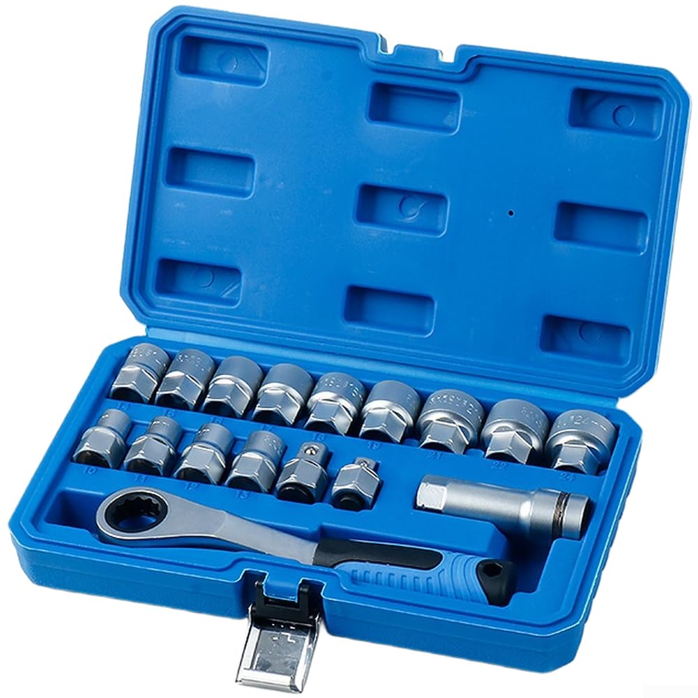 Durchsteck-Ratschenset 10-24mm Chrom-Vanadium Stahl