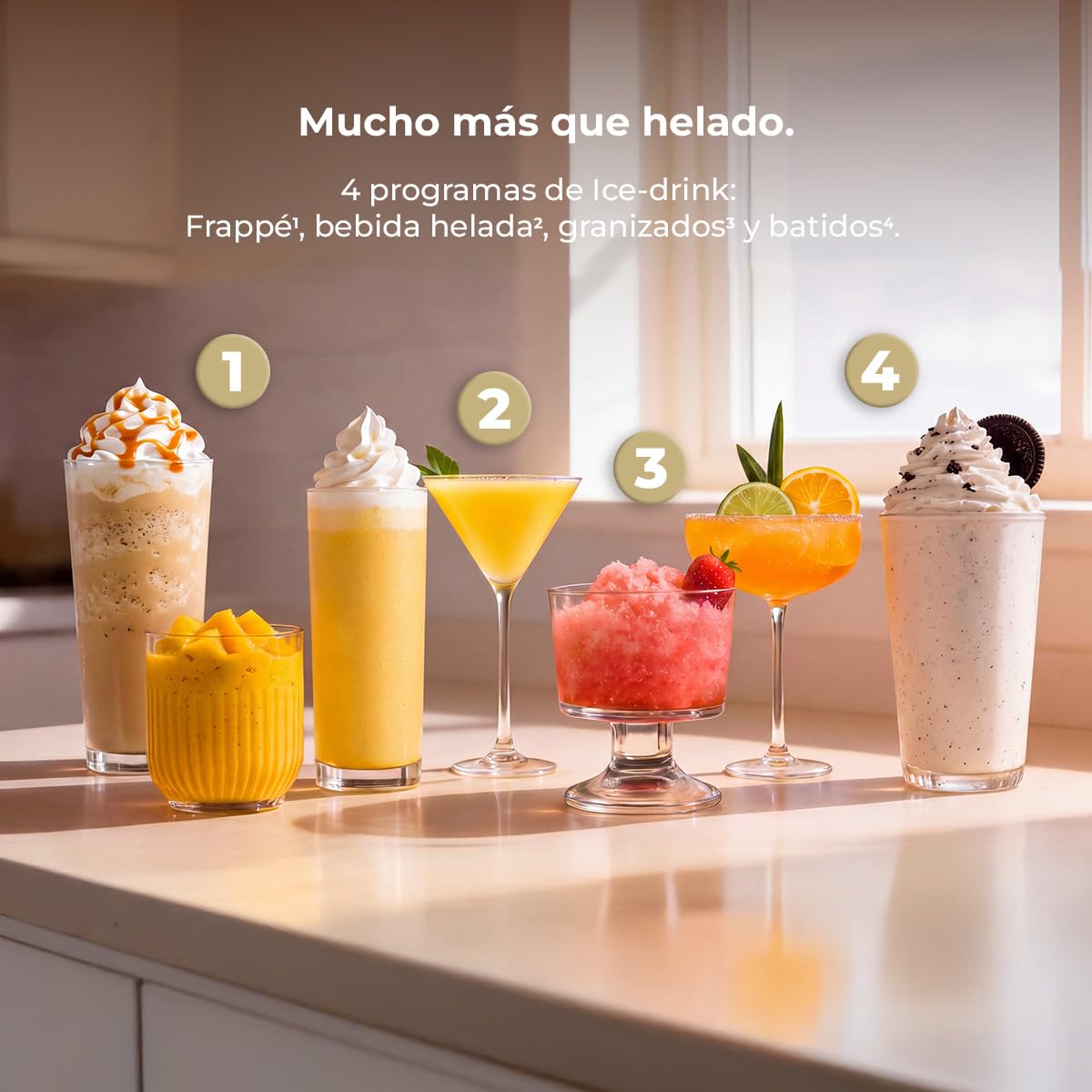 Cecotec Heladera Multifunción Capacidad 2,1L, 3 Tarrinas, Gelatec 2100. 500W, 11 Programas de Helado y Bebidas Granizadas, Tecnología CreamOn y Re-spin, Pantalla Táctil, Incluye Recetario Digital
