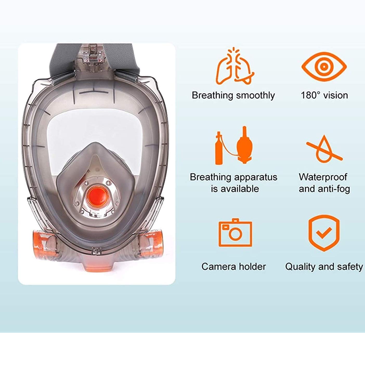 Masques de plongée Pliables Masque de plongée intégral pour Adultes et Jeunes Lunettes Anti-buée sous-Marines Large Vue Masque de Natation Transparent avec Tuba