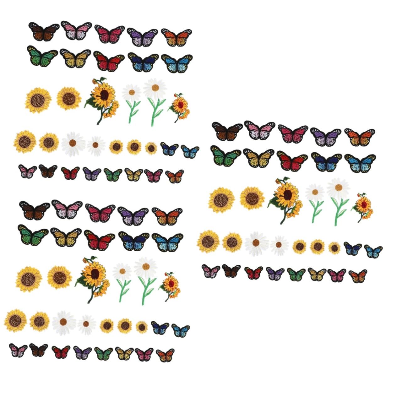 EXCEART 99pezzi Toppe Ricamate Forma e Farfalle Decorazioni Per Abbigliamento Patches Da Applicare Per Jeans Borse e