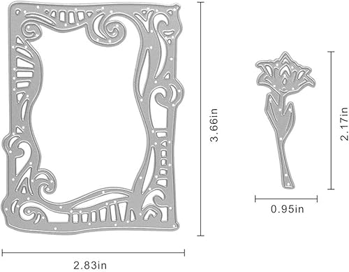 Miniatura 3 de Troqueles de corte de marco de encaje de flores de metal, marco de decoración troquelado, plantillas en relieve, molde de plantilla para álbumes de