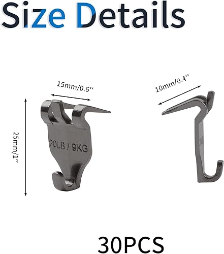 Miniatura 2 de Percha de cuadros para paneles de yeso con garra, 30 ganchos sin clavos, fácil de usar para paneles de yeso, ganchos para marcos de fotos, espejos
