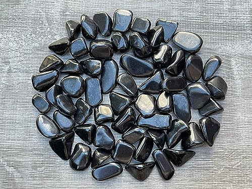 Image of GAF TREASURES 1 /2 LB Shungite Tumbled Stones, Polished Natural Shungite Gemstone, Shungite Healing Crystals (Shungite)