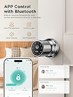 Vista 5 de TCL K1 Smart Knob, Fingerprint Door Knob with Lock, Keyless Entry Biometric Electronic knob, App Control & Code Keypad Door Lock for Bedroom