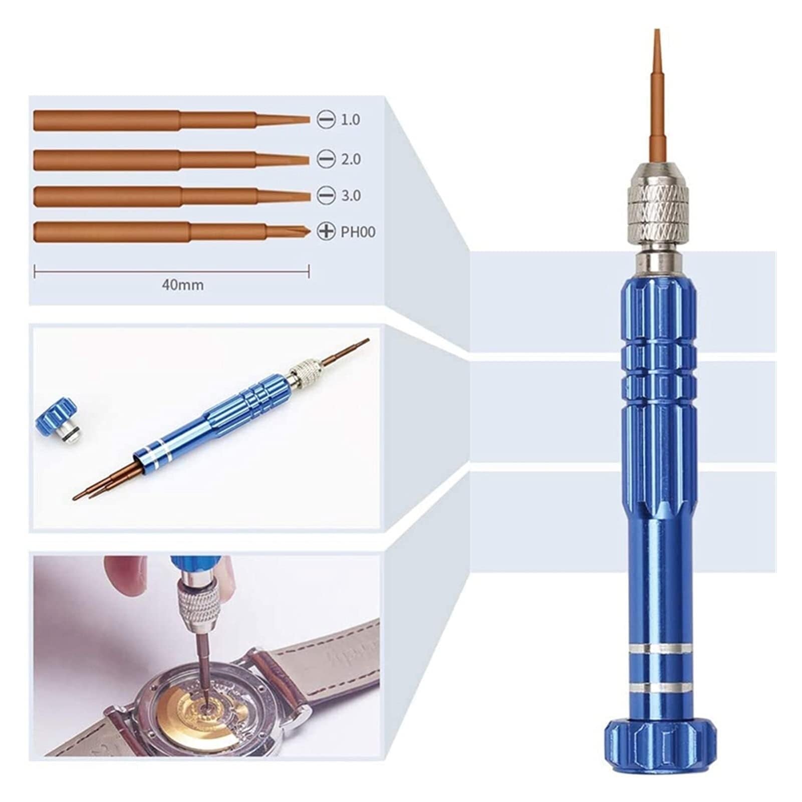 Kit de herramientas para relojes, herramienta de reparación de relojes, herramienta de reemplazo de batería, herramienta de ajuste de correa de reloj, herramienta de extracción de fondo de reloj, herr