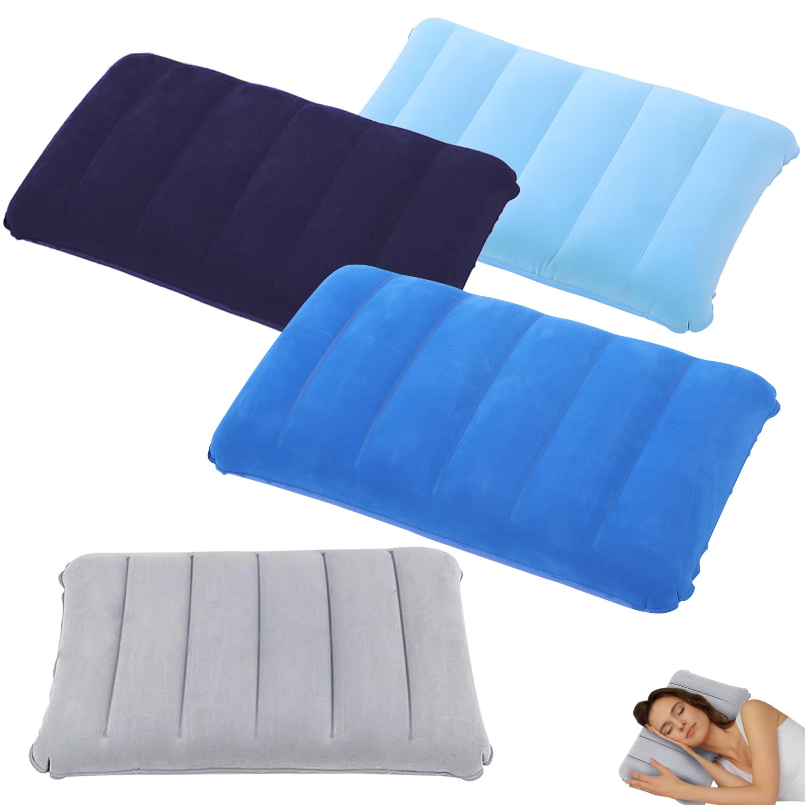 oduszka kempingowa 4 sztuki,miękka i przytulna nadmuchiwana poduszka,ergonomiczna nadmuchiwana poduszka podróżna,idealna do biura,na kemping,na plażę