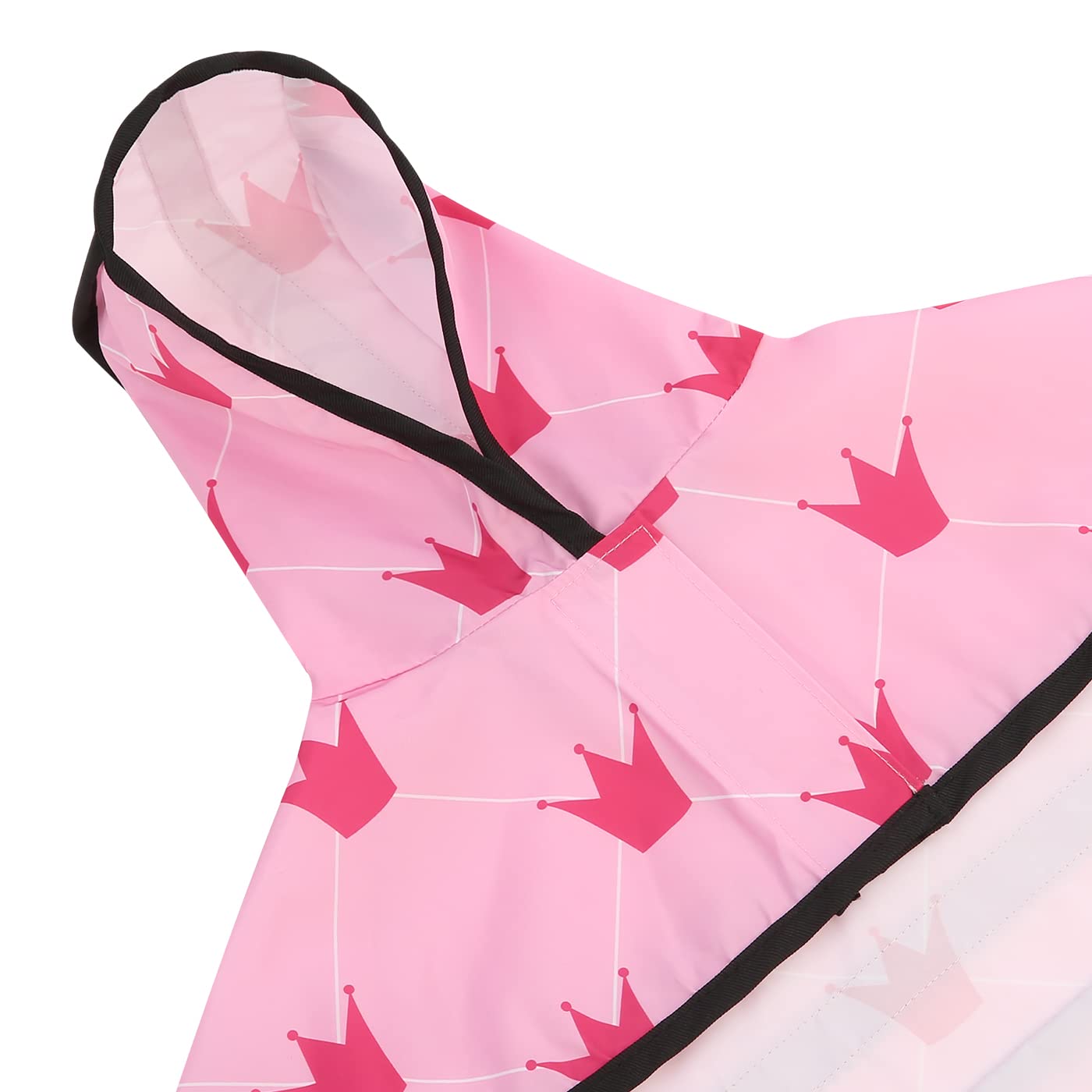 HDE - Chaqueta impermeable reflectante ajustable con capucha para mascotas, chubasquero con agujero para correa, para perros pequeños a extragrandes, diseño de princesas, talla S