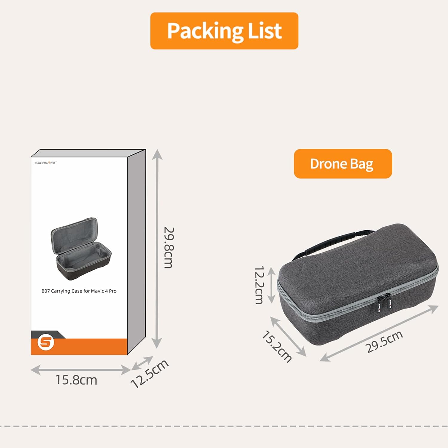 Carrying Case for DJI Mavic 4 Pro,Compatible with DJI RC Pro 2 Storage Bag Handheld Crossbody Set Remote Control Drone Storage Bag Box (Drone body bag) - Image 5