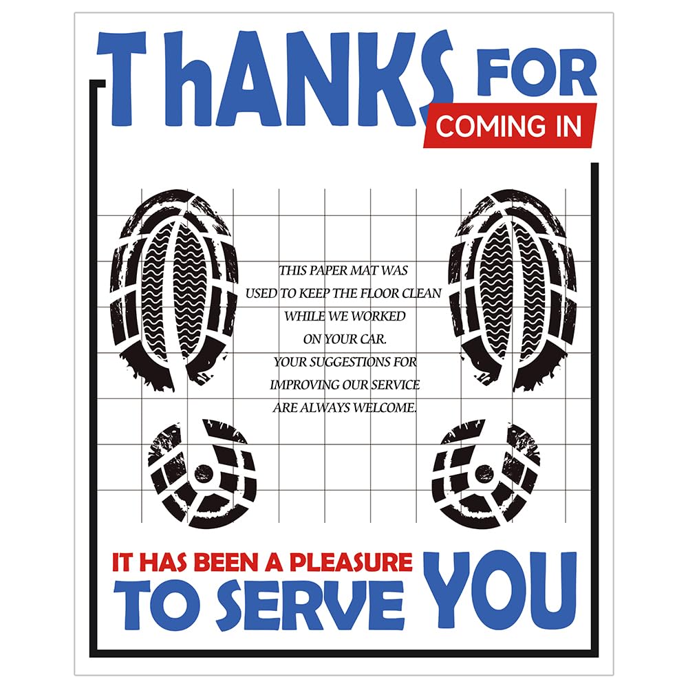 100Pcs Paper Floor Mats Detailing for Car Disposable Kraft Paper Mats Automotive Covers Protector for Vehicle