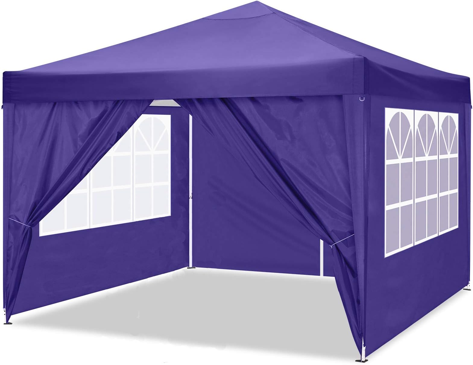 TOOLUCK Gazebo With Sides Pop Up Gazebo With Sides 3x3 Waterproof Gazebo Outdoor Garden Shelter, Heavy Duty, Choice of Colours, PVC Coated, Travel Bag and 4 Side Panels (3x3 m, Purple)