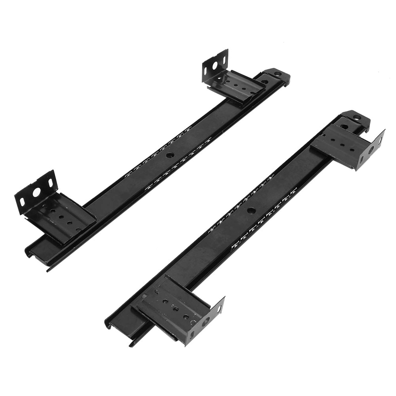 Soporte de Riel Deslizante para Teclado, 2 uds., Soporte de Escritorio para Computadora de Acero Laminado en Frío Engrosado, para Oficina (BLACK)