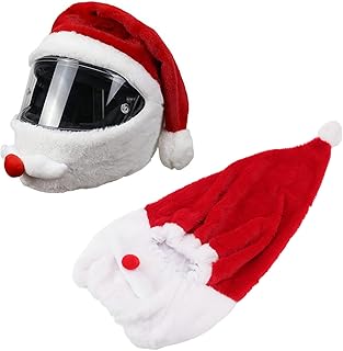 Capa de capacete de motocicleta de Papai Noel de Natal Capa de capacete de rosto inteiro, chapéu de capacete de motocicleta Moto Engraçado Crash Engraçado Caso Louco Papai Noel Acessórios de decoração