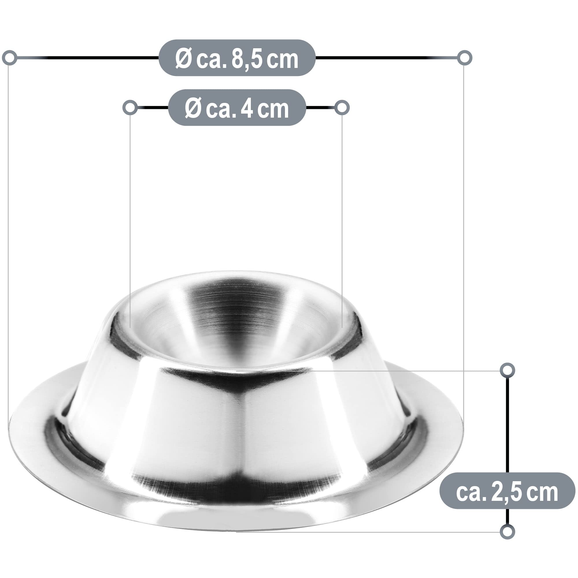 COM-FOUR® 12x kubki na jajka ze stali nierdzewnej, eleganckie | termoizolacyjne uchwyty na jajka o metalicznym wygladzie - zestaw sniadaniowy w nowoczesnym - ponadczasowym designie