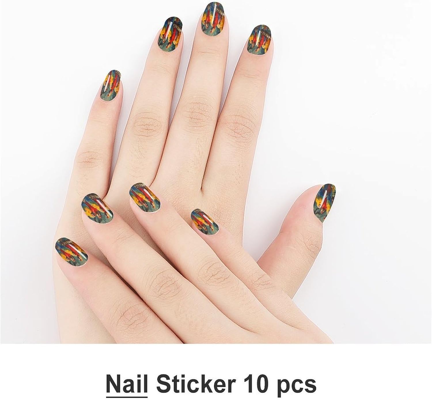 ParrotsSummer Nail Stickers Nail Strips | Nail Art Stickers of 10 sets with decorate fingernails,toenails,artificial nails Full Cover Easy On-Off Non-Damaging