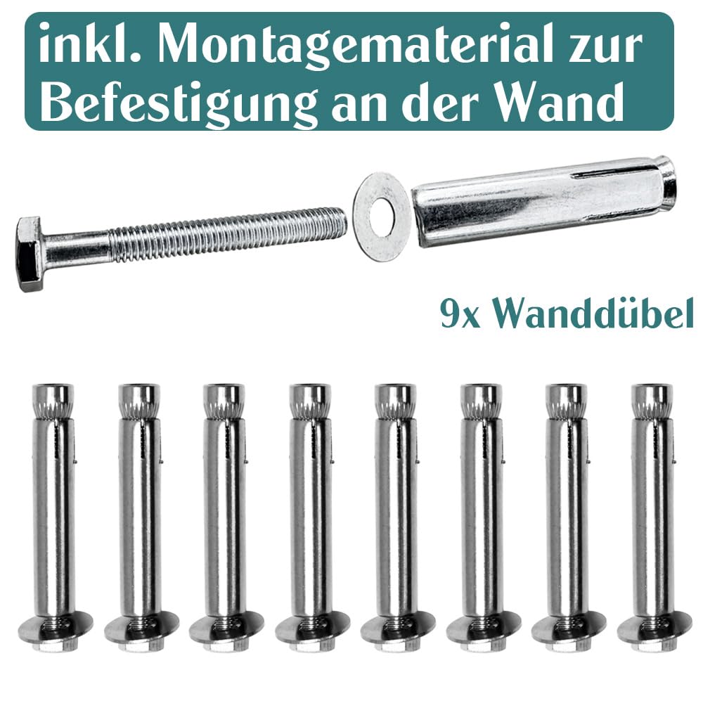 Buche Holz Handlauf Treppengeländer Geländer für Treppe Wandhandlauf Wand seitliche Montage Auswahl Länge 80-500 cm, Länge:180 cm