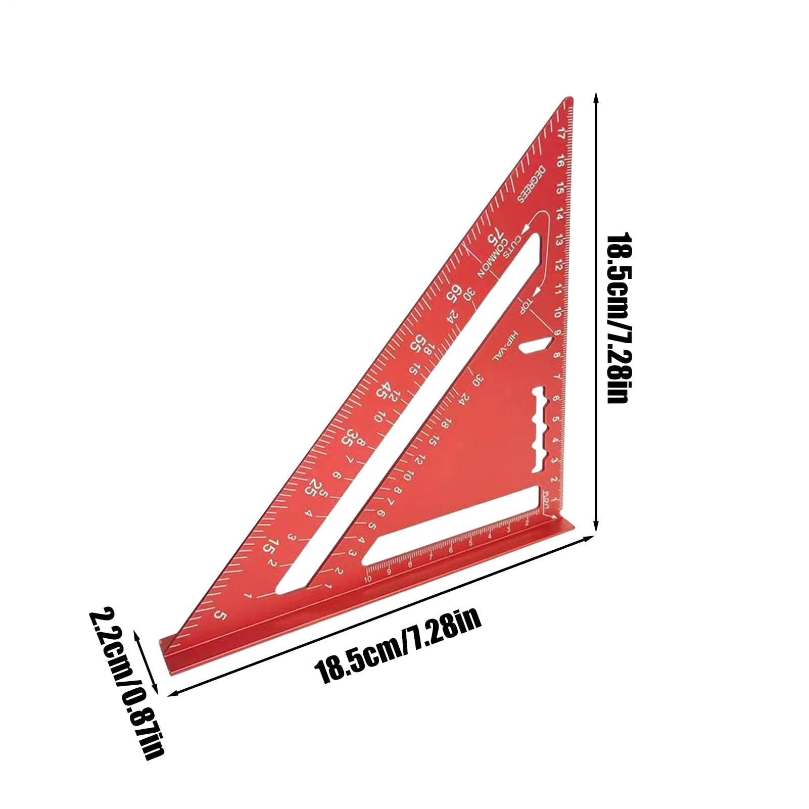 MRKU Righello Triangolare - Strumenti da Falegname Metrica Ingegnere Strumento Innovativo per Travi quadrate Architetto