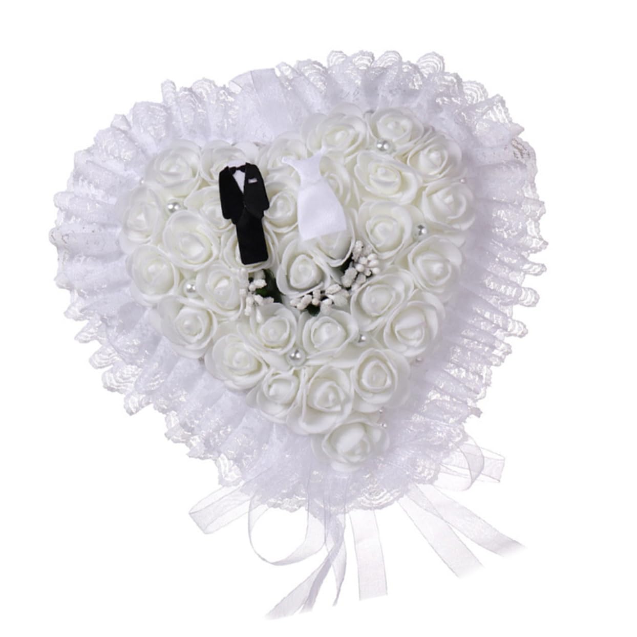 Alipis 2stücke Floral Ringkissen Mit Spitze Für Hochzeit Eleganter Ringträger Mit Romantischem Design Für Zeremonien Und Verlobungen Schützt Ihren Stilvoll