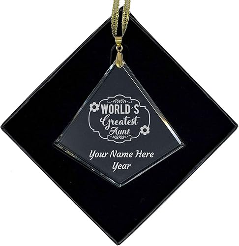 Miniatura 8 de LaserGram Adorno de Navidad, la tía más grande del mundo, grabado personalizado incluido (forma de rectángulo)