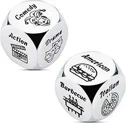 Presentes de aniversário de casamento para ele, namorado, namorada, marido, esposa, presente de aniversário, jantar, 2 peças, dados para homens e mulheres, noivado, presente de dia dos namorados