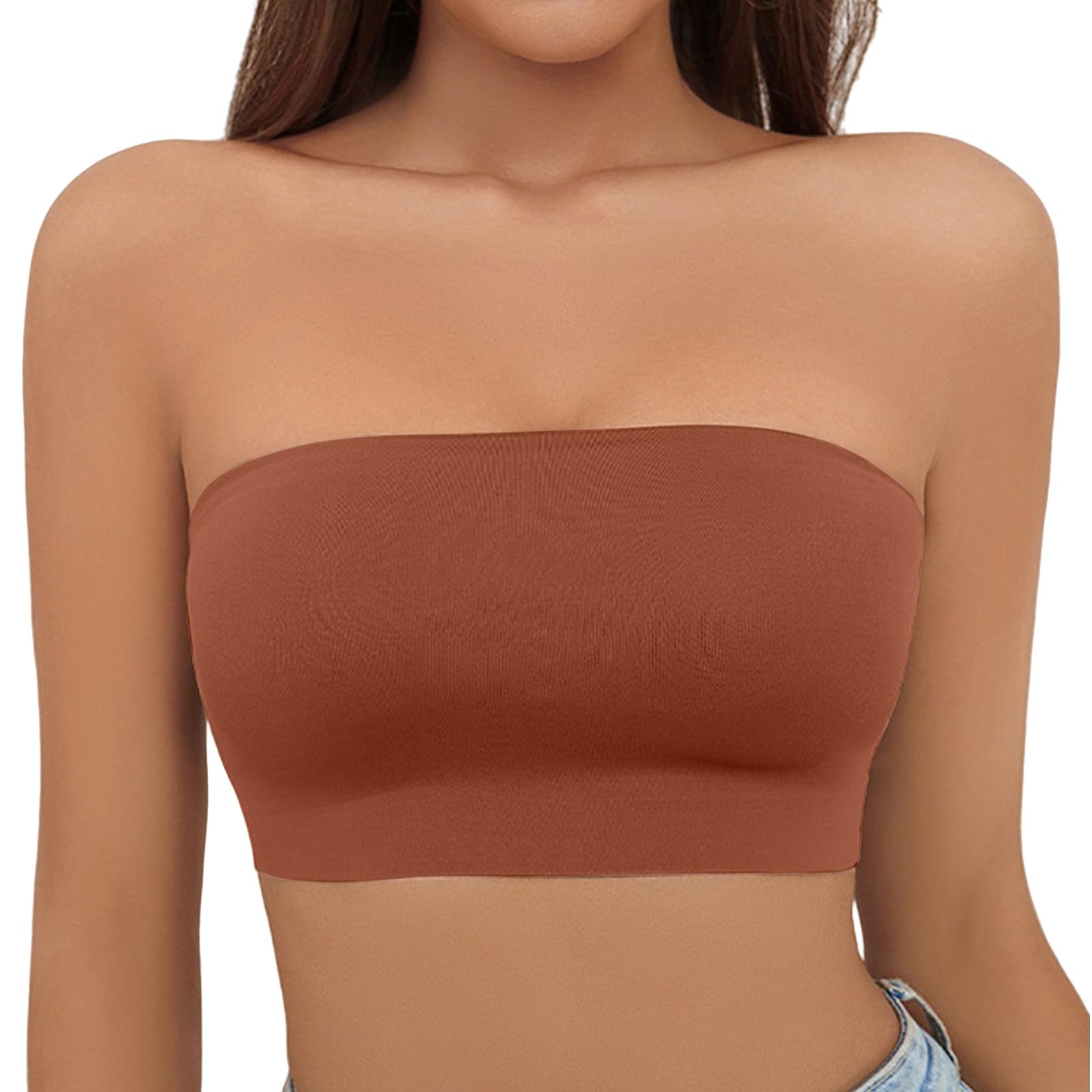 Soutien-Gorge sans Bretelles Femme Dames Push-Up Amovible pour Seins Flasques Hauts De Sport Doux Confortable Confort Confortable Léger Invisible Automne Automne Été Soutien-Gorge