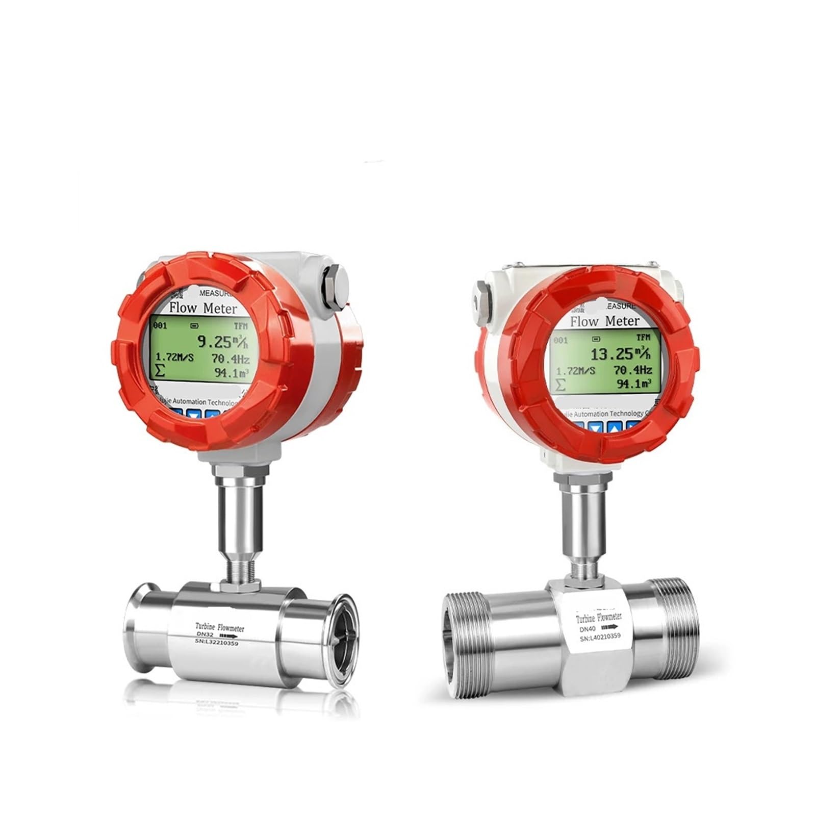 KSZHZYMGX Water Flow Sensor Clamp Stainless Steel Turbine Flowmeter(DN50(ss316L))