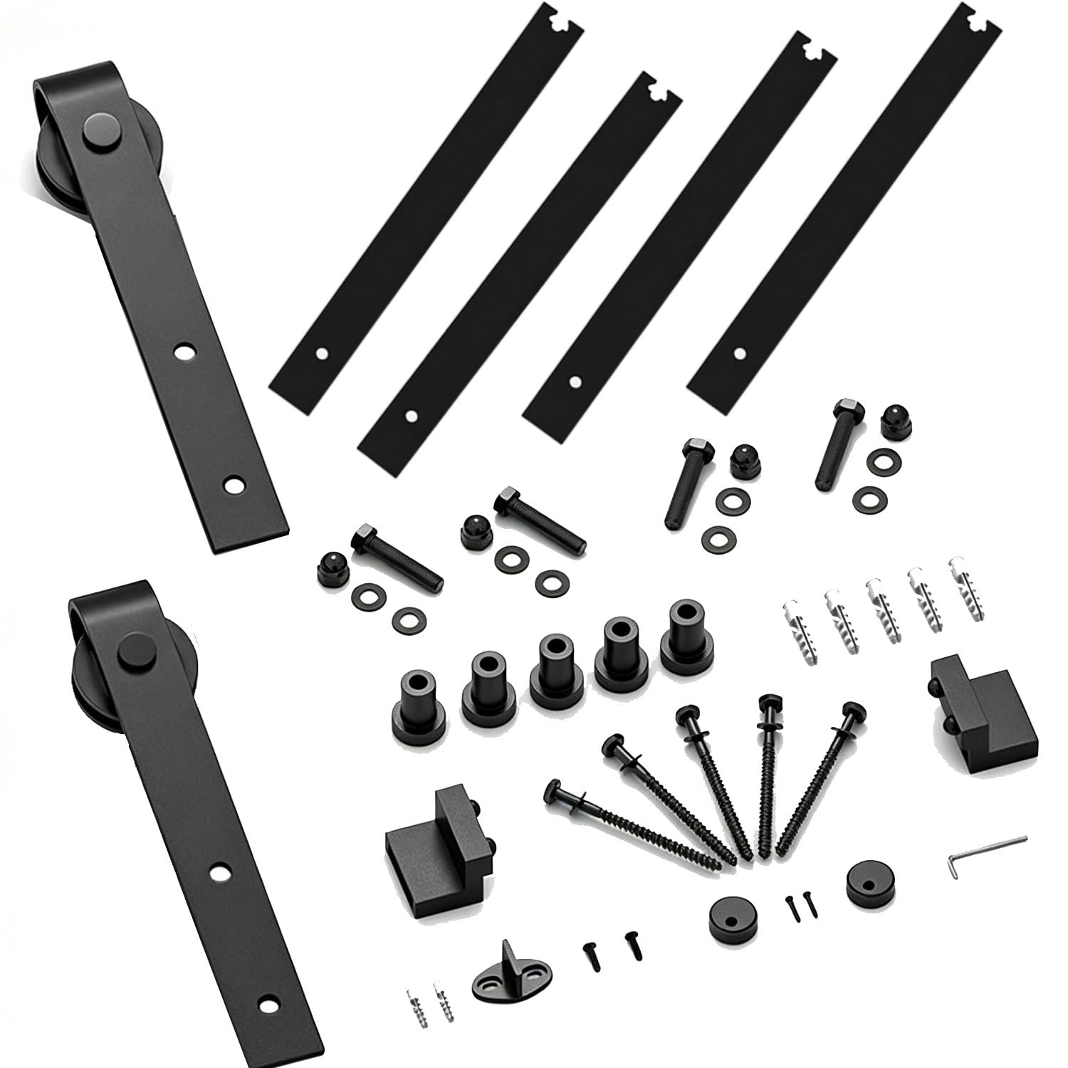 CelyToe Farmhouse Style Sliding Door Hardware, Durable Barn Door Track, Easy DIY Installation for Bathroom Kitchen and Living Room 1.83m/6ft