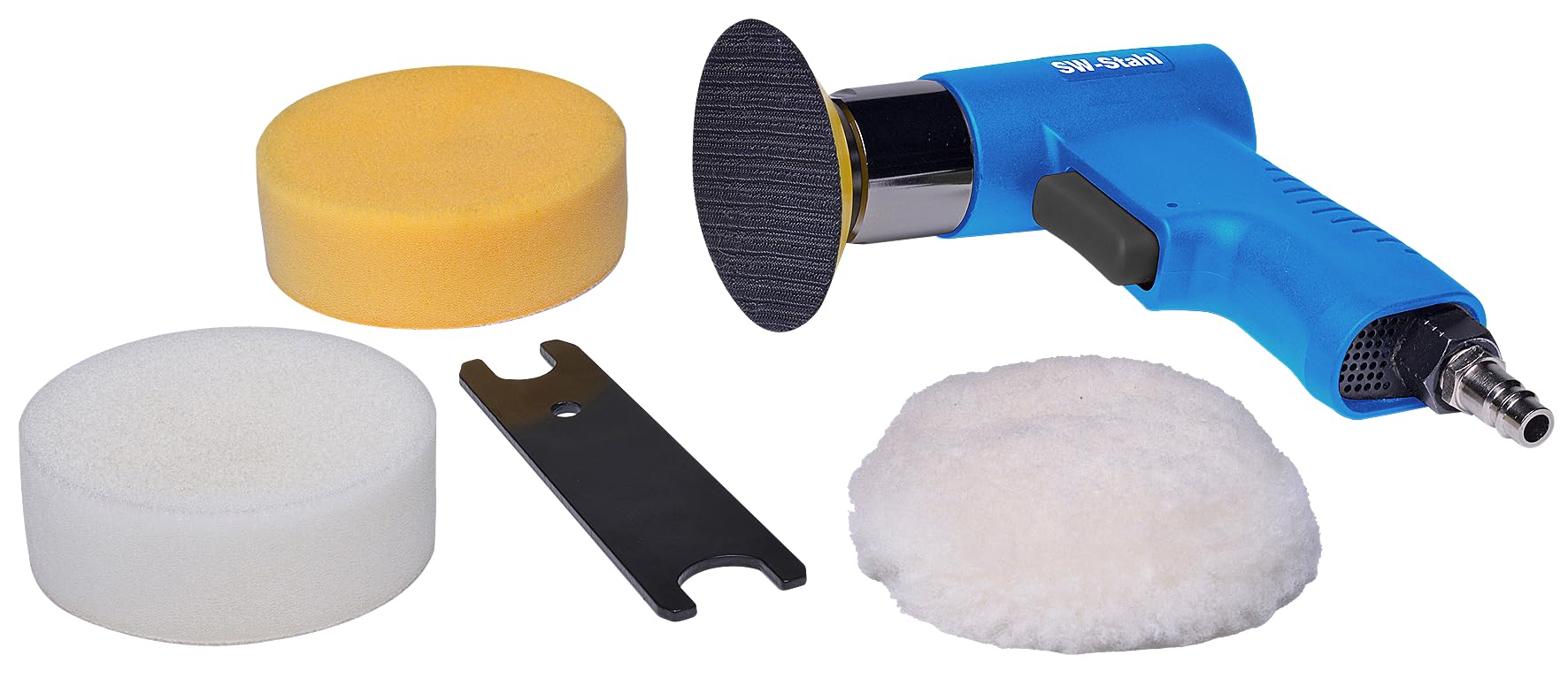 SW-Stahl S3292 Druckluft Polierschleifer - Mini Poliergerät Set 5-teilig
