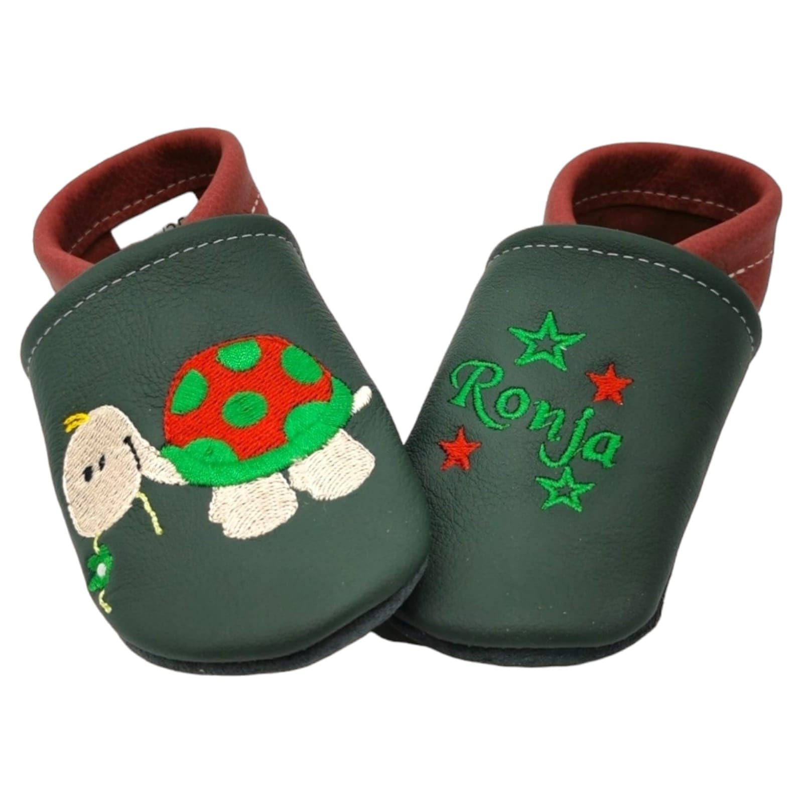 Generisch Zwucki Baby Lauflernschuhe Lederpuschen Krabbelschuhe Personalisiert mit Name für Mädchen und Jungen aus Echtleder